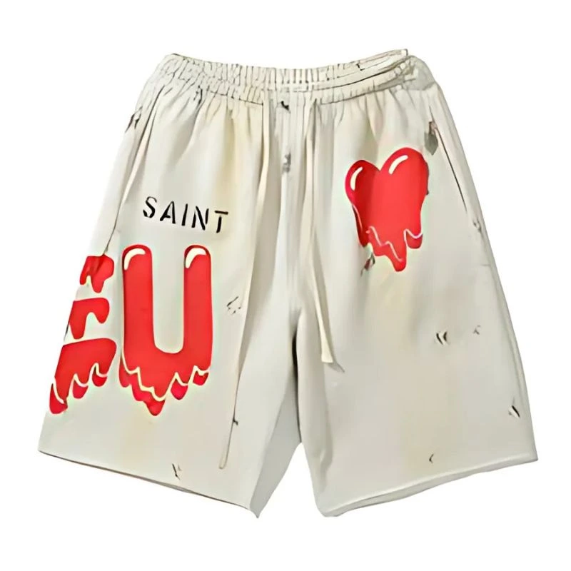 Saint-red-heart-shorts.webp Saint Michael Red Heart Shorts - Image 1