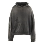 Saint Michael Zip Up Charcoal Hoodie