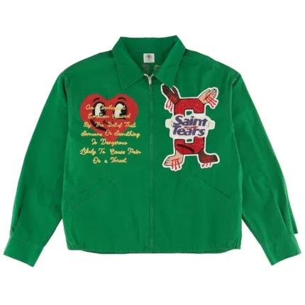 Saint Michael Denim Tears Zip Up Jacket