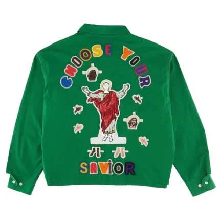 Saint Michael Denim Tears Zip Up Jacket