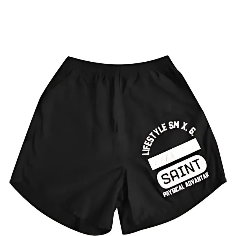 saint-white-black-shorts.webp Saint Michael White Black Shorts - Image 1