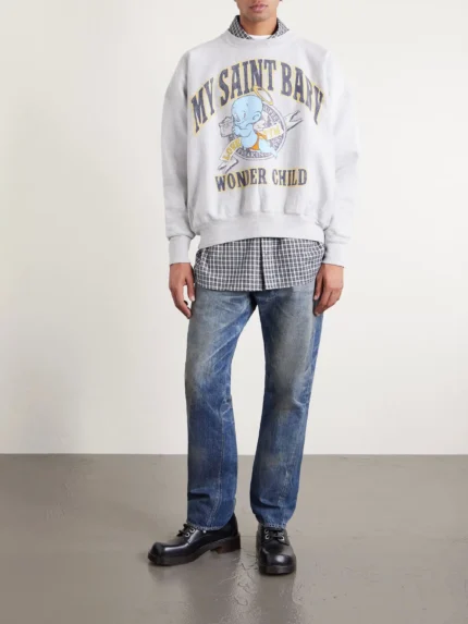 Saint Michael Printed Cotton Sweatshirt