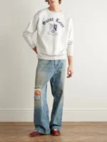 Saint Michael Logo-Print Cotton Sweatshirt